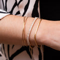Bracelet oxyde de zirconium plaqué or porté