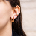 Boucles d'oreille créoles carrées plaqué or