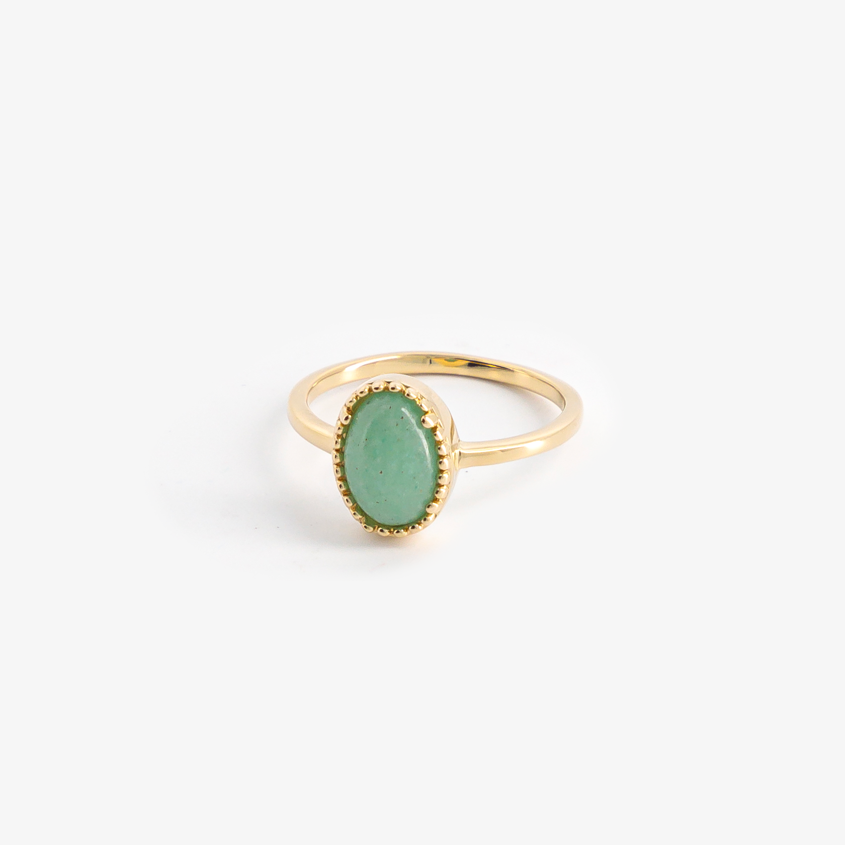 Bague aventurine plaqué or