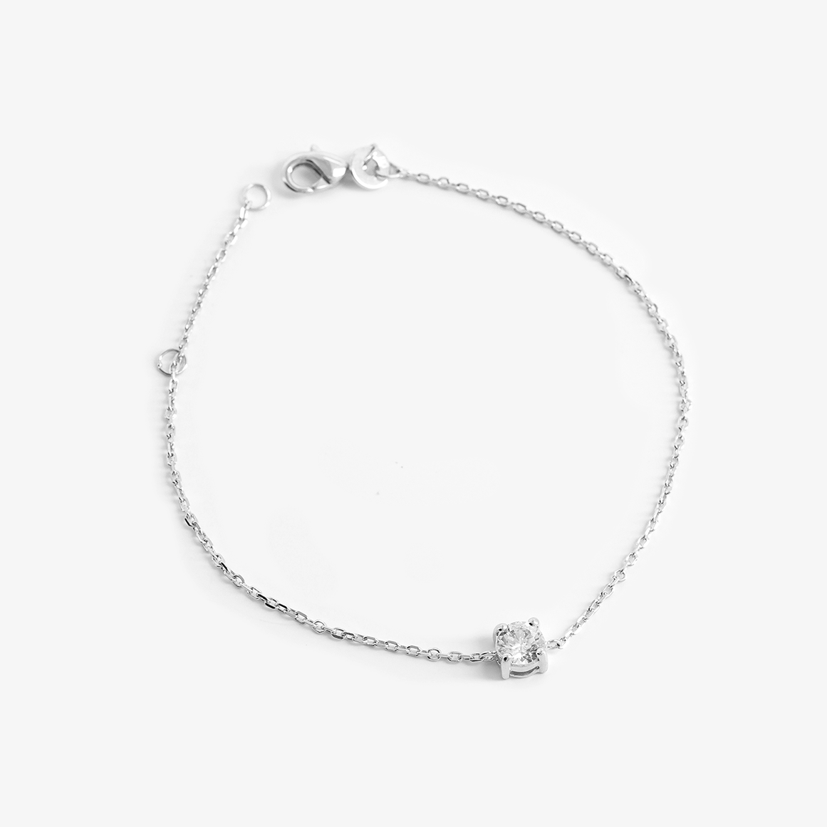 bracelet argent zirconium vue de côté
