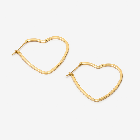 Créoles en forme de coeur en plaqué or